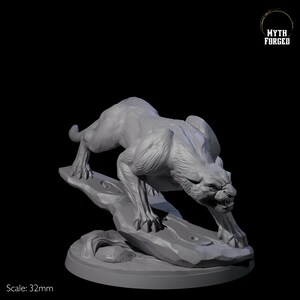 Slinking Panther A Miniature voor D&D, Dungeons and Dragons, Pathfinder en vele andere tafelspellen
