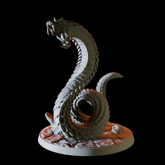 Giant Snake Serpent Cobra | Premium 3D Printed Fantasy Tabletop Miniatures  28mm 32mm up to 100mm | dnd 20836