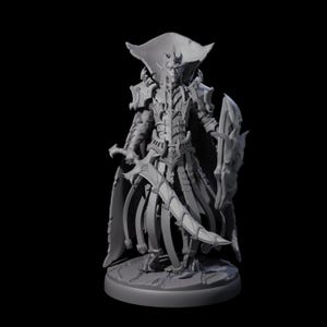 Royal Dark Elf Knight B Miniature for D&D, Dungeons and Dragons, Pathfinder and many other tabletop games