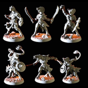 Six Yuan-ti Malison Miniatures for D&D, Dungeons and Dragons, Pathfinder and many other tabletop games