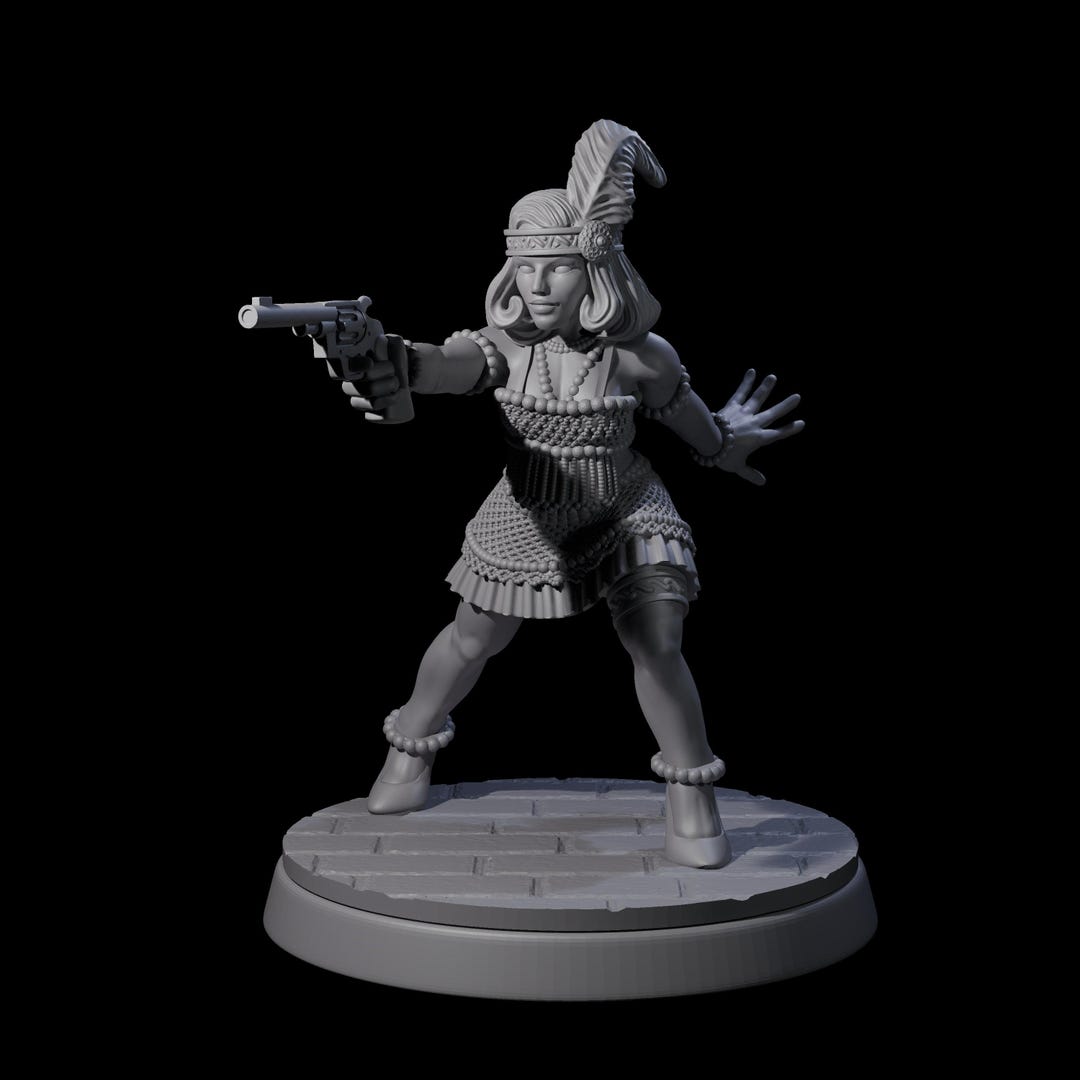 Threatening Flapper Miniature for D&D, Dungeons and Dragons, Pathfinder ...