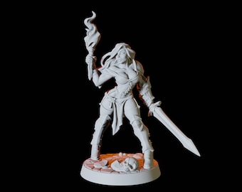 Pin-up Female Warrior Miniature: D&D, Pathfinder, Tabletop RPG