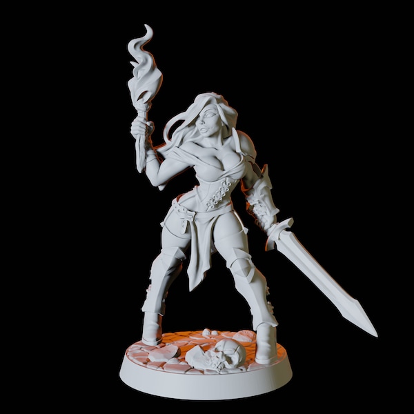 Sexy, Pin up Human Female Warrior Miniature for D&D, Dungeons and Dragons, Pathfinder and many other tabletop games