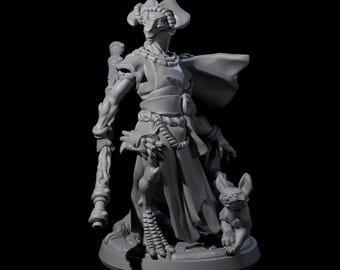 Elegante miniatura di un druido dragonide per D&D, Dungeons and Dragons, Pathfinder e molti altri giochi da tavolo