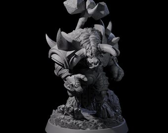 Mythical Maze Minotaur B Miniature voor D&D, Dungeons and Dragons, Pathfinder en vele andere tafelspellen