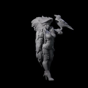 Dragon Guard Keeper of the Ravens Miniature for D&D, Dungeons and Dragons, Pathfinder and many other tabletop games