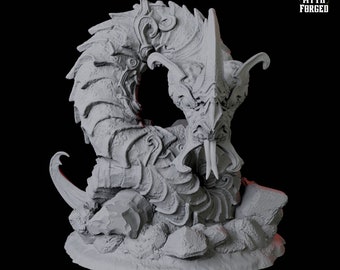 Coiled Giant Snake Miniature C for D&D, Dungeons and Dragons, Pathfinder and many other tabletop games
