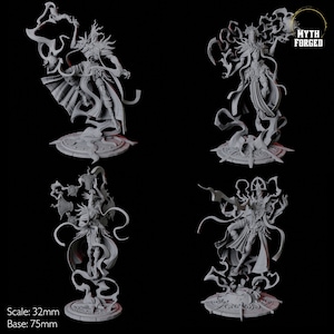 Puede incluir: Cuatro figuras en miniatura a escala 32 mm de una persona con una túnica fluida y efectos de humo arremolinado. Las figuras están en diferentes posturas dinámicas. La base es de 75 mm. Myth Forged.