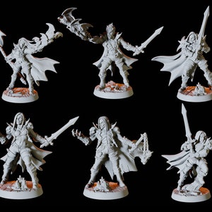 Six Vampire Soldiers Army Set Miniatures for D&D, Dungeons and Dragons, Pathfinder and many other tabletop games