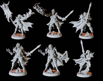 Set de ejército de seis soldados vampiros en miniatura para D&D, Dungeons and Dragons, Pathfinder y muchos otros juegos de mesa