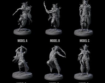 Six Cloaked Dark Elf Assassins Miniature for D&D, Dungeons and Dragons, Pathfinder and many other tabletop games