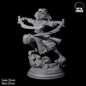 Leap Elemental Air Monk Miniature for D&D, Dungeons and Dragons, Pathfinder and many other tabletop games