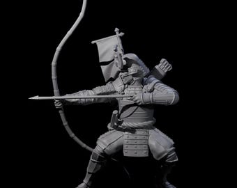 Shooting Samuari Miniature for D&D, Dungeons and Dragons, Pathfinder and many other tabletop games