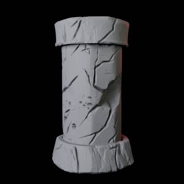 Crumbling Pillar Scatter Terrain Miniature for D&D, Dungeons and Dragons, Pathfinder and many other tabletop games