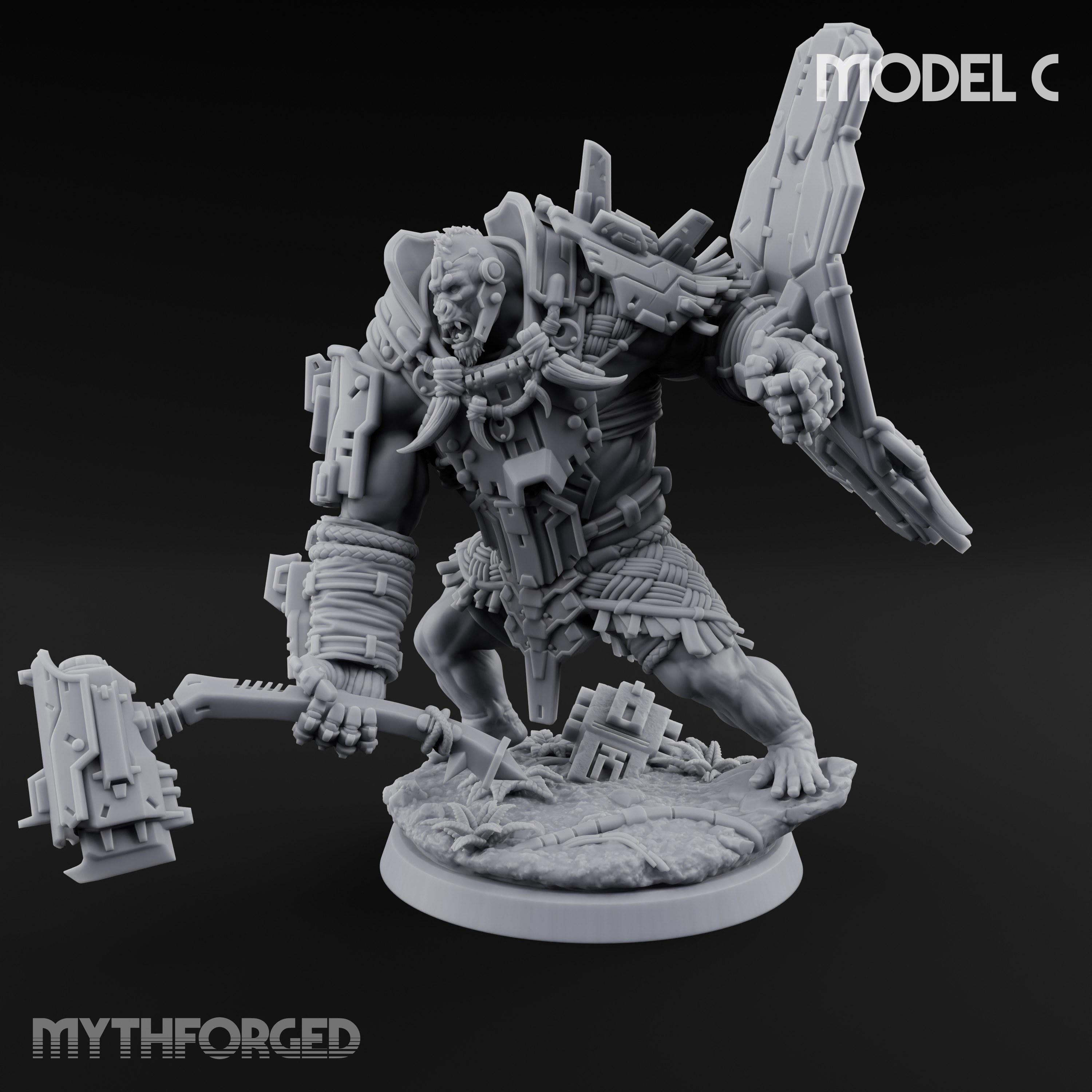 Mech Plated Rampaging Simian Brute C Miniature for D&D, Dungeons and ...