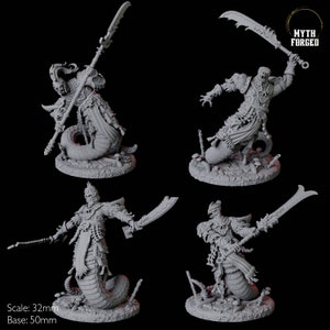 Four Menacing Yuan-ti Abomination Miniatures for D&D, Dungeons and Dragons, Pathfinder and many other tabletop games