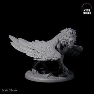Miniature majestueuse du lion ailé D pour D&D, Donjons et Dragons, Pathfinder et de nombreux autres jeux de table