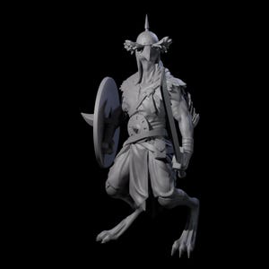 Armoured Kenku Barbarian Miniature for D&D, Dungeons and Dragons, Pathfinder and many other tabletop games