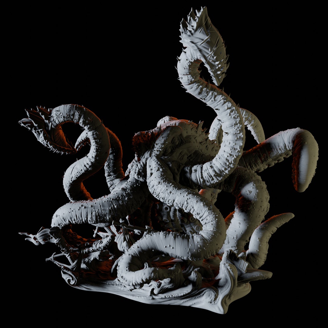 Kraken Miniature for D&D, Dungeons and Dragons, Pathfinder and