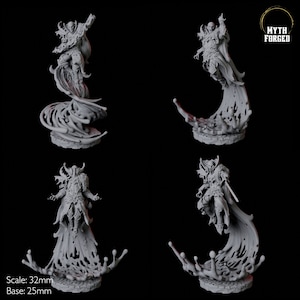 Four Blood Magic Vampire Miniatures for D&D, Dungeons and Dragons, Pathfinder, Call of Cthulhu and many other tabletop games and RPGs