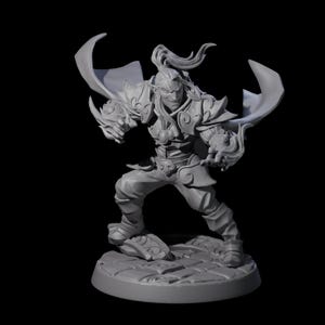 Attacking Drow Sorcerer Miniature for D&D, Dungeons and Dragons, Pathfinder and many other tabletop games