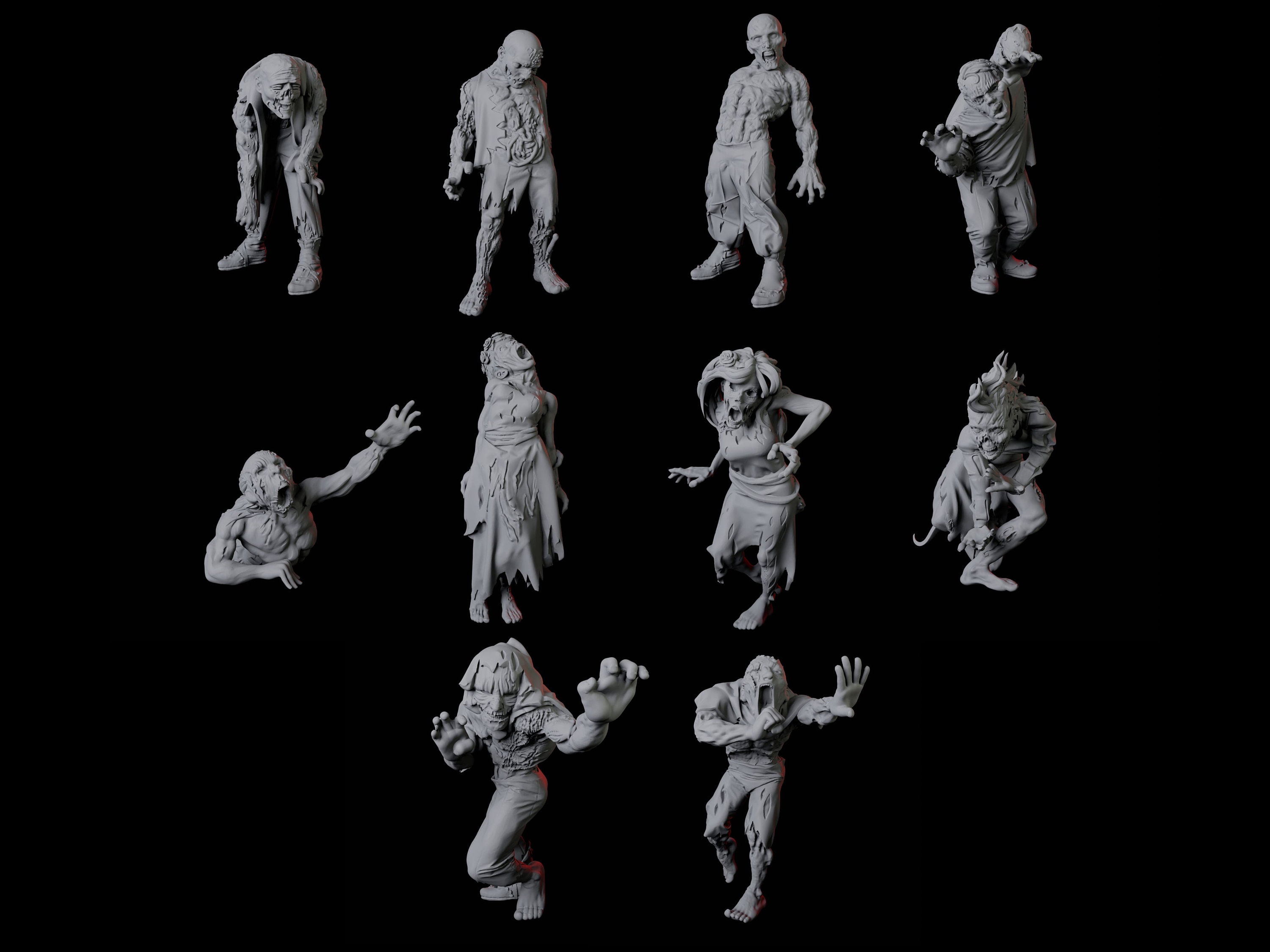 10 Zombie Miniatures for D&D, Dungeons and Dragons, Pathfinder and Many  Other Tabletop Games - Etsy Singapore