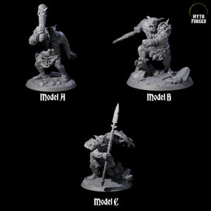 Three Thick Ogres Miniature for D&D, Dungeons and Dragons, Pathfinder and many other tabletop games