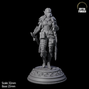Masked Female Elf Rogue Miniature for D&D, Dungeons and Dragons, Pathfinder and many other tabletop games