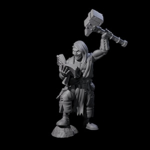 Pious Battle Priest B Miniature for D&D, Dungeons and Dragons, Pathfinder and many other tabletop games