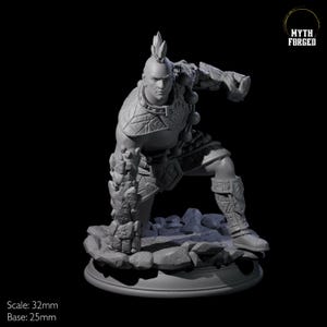 Elemental Earth Monk Miniature for D&D, Dungeons and Dragons, Pathfinder and many other tabletop games