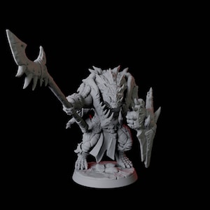 Powerful Lizardfolk Warrior Miniature F for D&D, Dungeons and Dragons, Pathfinder and many other tabletop games