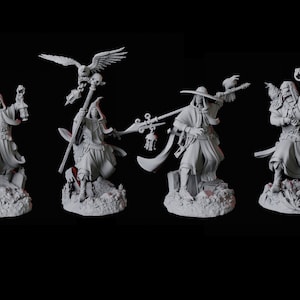 Four Creepy Gravedigger Miniatures for D&D, Dungeons and Dragons, Pathfinder and many other tabletop games