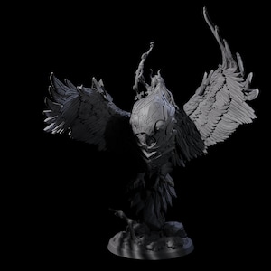 Moon Zealot with Giant Owl A Miniature for D&D, Dungeons and Dragons, Pathfinder and many other tabletop games