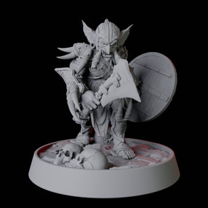 Armoured Tusked Goblin Miniature for D&D, Dungeons and Dragons, Pathfinder and many other tabletop games