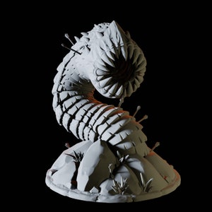 Coiled Purple Worm Miniature for D&D, Dungeons and Dragons, Pathfinder and many other tabletop games
