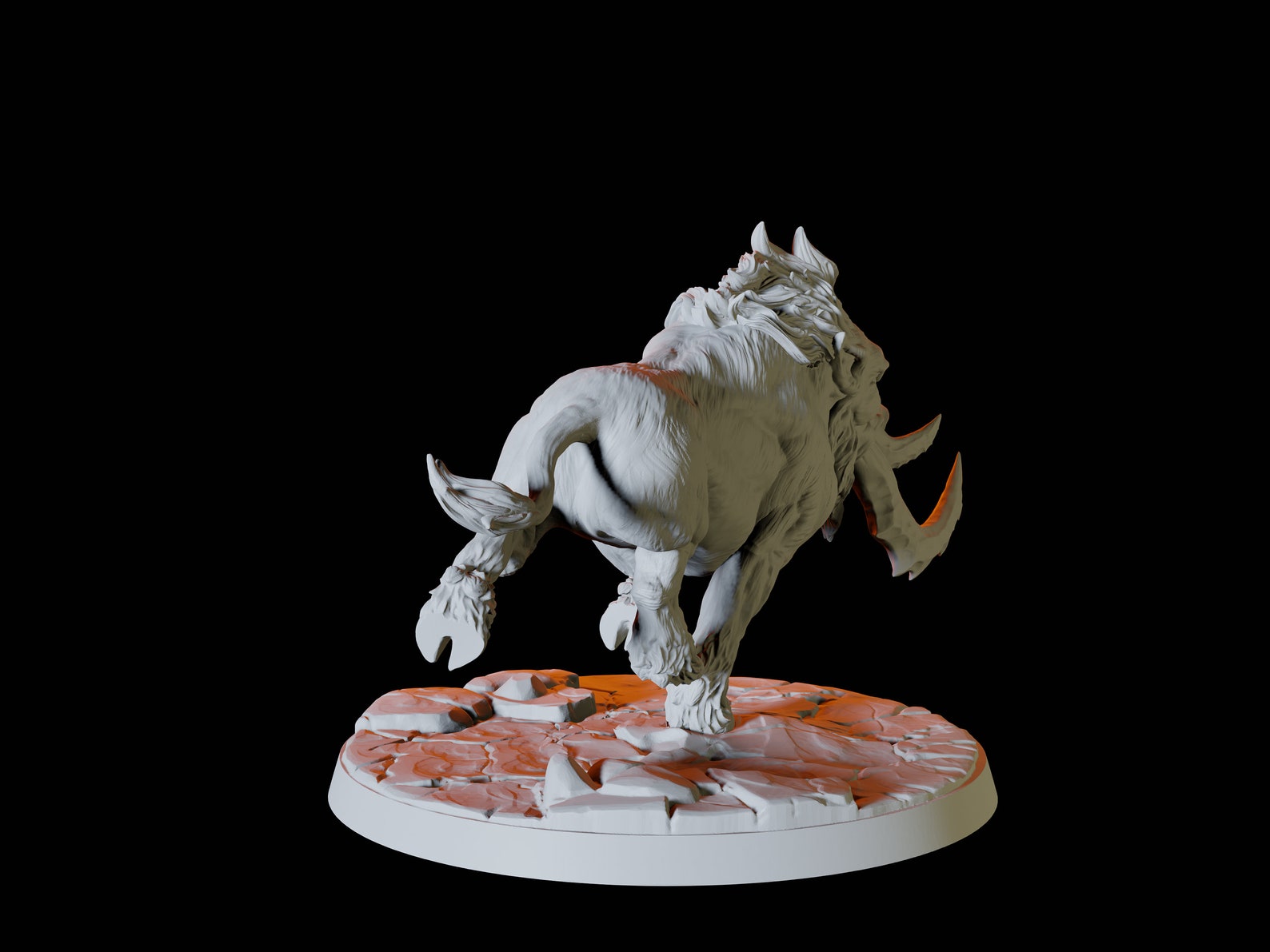 Giant Warthog With Rider Option Miniature for D&D, Dungeons and Dragons ...