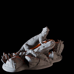 Komodo Dragon on a rock Desert Scatter Terrain Miniature for D&D, Dungeons and Dragons, Pathfinder and many other tabletop games