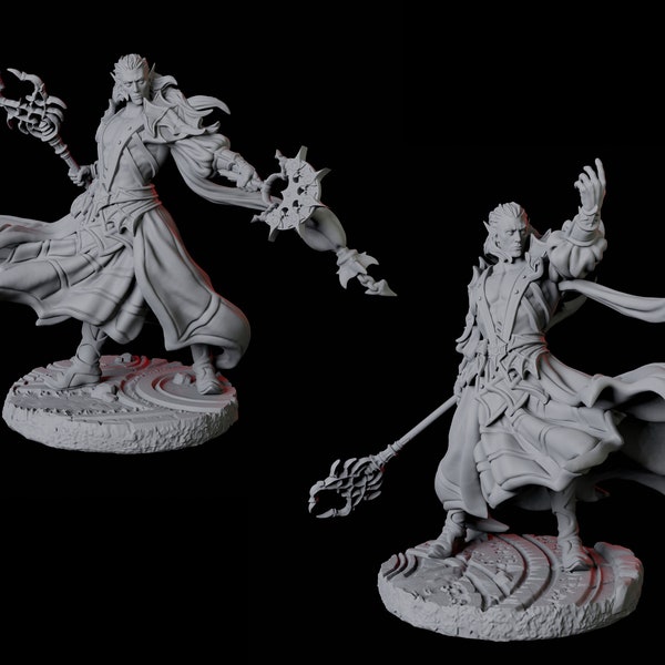 Two Elf Cleric Miniatures for D&D, Dungeons and Dragons, Pathfinder and many other tabletop games