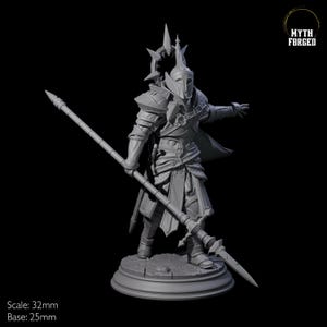 Polearm Paladin Human Knight Miniature for D&D, Dungeons and Dragons, Pathfinder and many other tabletop games