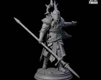 Polearm Paladin Human Knight Miniature for D&D, Dungeons and Dragons, Pathfinder and many other tabletop games