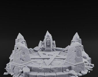 Skull-Marked Shard-Ringed Dark Ritual Summoning Circle 3D Printed Terrain for D&D, Dungeons and Dragons, Pathfinder and Tabletop Gaming