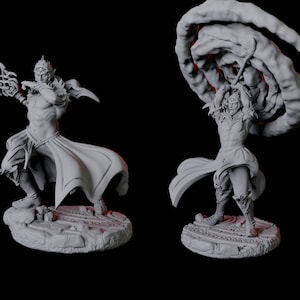 Two Elf Mage Adept Miniatures for D&D, Dungeons and Dragons, Pathfinder and many other tabletop games