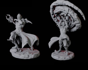Two Elf Mage Adept Miniatures for D&D, Dungeons and Dragons, Pathfinder and many other tabletop games
