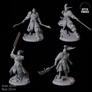 Four Yuan-ti Malison Warrior Miniatures for D&D, Dungeons and Dragons, Pathfinder and many other tabletop games