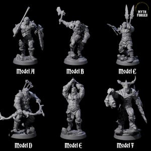 Six Bald Orcs Miniature for D&D, Dungeons and Dragons, Pathfinder and many other tabletop games