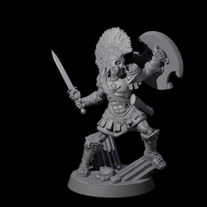 Greek Inspired Sword Hoplite C Miniature for D&D, Dungeons and Dragons, Pathfinder and many other tabletop games