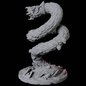 Thrashing Purple Worm Miniature A for D&D, Dungeons and Dragons, Pathfinder and many other tabletop games