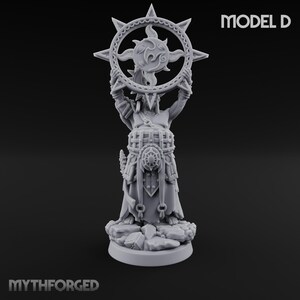 Severed Head Brandishing Cult Champion D Miniature for D&D, Dungeons and Dragons, Pathfinder and other TTRPGs