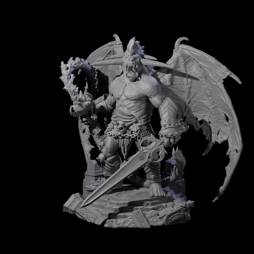 Diabolic Balor Miniature for D&D, Dungeons and Dragons, Pathfinder and ...