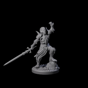 Pale Drow E Miniature for D&D, Dungeons and Dragons, Pathfinder and many other tabletop games